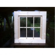 Holzfenster Drehfenster 72 x 72 cm - B-Ware
